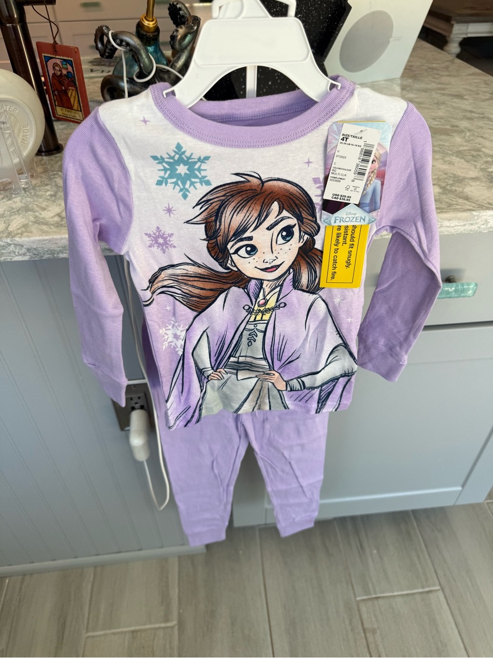 NWT Disney Frozen Anna Girls Cotton Pajama Set 4T